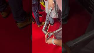 Super spiral copper pipe bending with monument tools at the trade show plumbing plumber [upl. by Annhej]