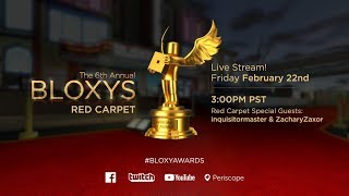 The Red Carpet Show Ft InquisitorMaster and ZacharyZaxor  Bloxy Awards [upl. by Rebor]