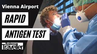 15 Minute Rapid Antigen COVID Test Mouth Swab Vienna Airport Austrian Airlines to Hamburg [upl. by Eillac]