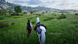 RDR2  Taking the horse for a Sunny morning walk beautiful weather  RDR2 Ultra Realistic Graphics [upl. by Quartana]