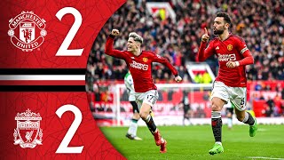 Bruno Scores From The Halfway Line 🤯  Man Utd 22 Liverpool  Highlights [upl. by Itoc]