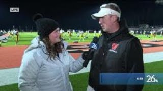 West De Pere Head Coach Chris Greisen discusses state semifinal matchup against Rice Lake [upl. by Yanal]