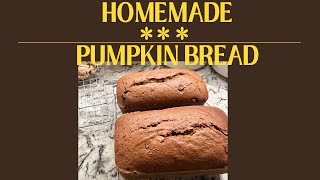 Pumpkin Chocolate Chip Bread  Autumn Treat  Fall Recipes  Pumpkin Spice Dessert [upl. by Eetsim]