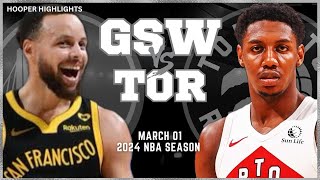 Golden State Warriors vs Toronto Raptors Full Game Highlights  Mar 1  2024 NBA Season [upl. by Kingston]