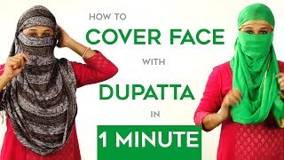 How to Wrap Face with Dupatta in Just 1 Minute [upl. by Sej]