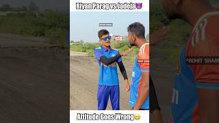 Ravindra Jadeja Fielding😈Riyan Parag attitude goes wrong😀 shorts cricket [upl. by Airret]