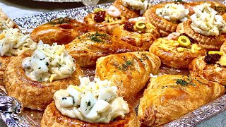 Viennoiserie salée مملحات رمضان عندي ليكوم 3اشكال بحشوات شهية تنوعو بيها في مائدة الافطار [upl. by Ehcar]