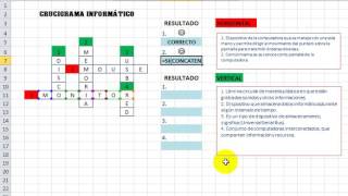 Realizar actividad de crucigrama en Excel 2010 [upl. by Nnylkoorb]