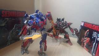 Optimus Prime vs Sentinel Prime Final Battle in Stop Motion but its Ironhide instead of Megatron [upl. by Groscr]