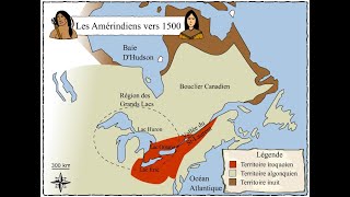 Le territoire des Algonquiens vers 1500 [upl. by Nylkaj]