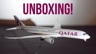 Qatar Airways A350900 1200 Plane Model UNBOXING [upl. by Ylrebme]