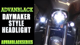 ADVANBLACK DAYMAKER STYLE LED HARLEY DAVIDSON HEADLIGHT [upl. by Juanne381]