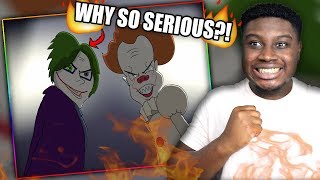 CLASH OF THE CLOWNS  Pennywise VS The Joker  Cartoon Beatbox Battles Reaction [upl. by Meece932]