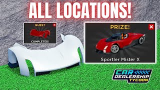 🔥ALL PARTS LOCATIONS FOR CAR FACTORY HUNT in Car Dealership Tycoon cardealershiptycoon roblox [upl. by Gula715]