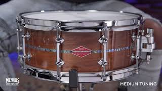 Craviotto 14x55 Private Reserve Acacia Snare Drum with Abalone Inlay CRCUS1455PRBAAI [upl. by Ellatsyrc]