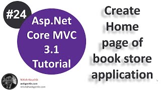 24 Design a responsive home page for realtime application Book Store  AspNet Core tutorial [upl. by Hsirehc]