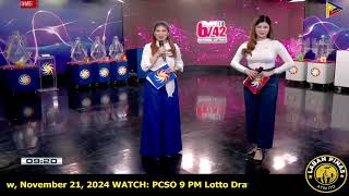 WATCH PCSO 9 PM Lotto Draw November 21 2024 [upl. by Nasah]