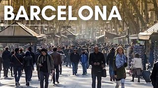 La Rambla in Barcelona SPAIN  Barcelona Walking Tour [upl. by Assirak463]