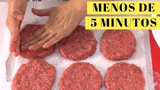 Hamburguesas de carne en MENOS DE 5 MINUTOS Mira qué jugosas [upl. by Maon]