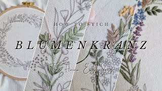 Wir sticken die Blumenkrank Ylvie Step by Step Modern Embroidery Blumen sticken [upl. by Rutherfurd]