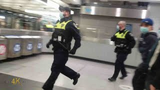 Montréal STM subway agents detain man for assault at Berri Station 3212021 [upl. by Camila682]