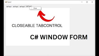 C Windows form  How to create Tabcontrol with close button [upl. by Fachan880]