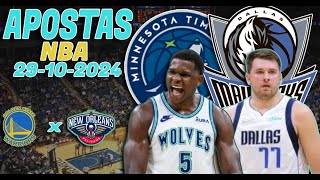 APOSTAS E PALPITES DE NBA PARA HOJE 2910  WOLVES VS DALLAS MAVERICKS  WARRIORS VS PELICANS E [upl. by Particia901]