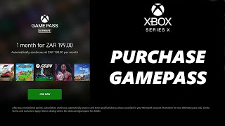 How To Purchase Xbox Game Pass On Xbox Series X [upl. by Dirraj]