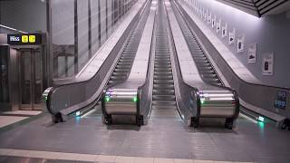 Sweden Stockholm Odenplan subway station 17X escalator 8X elevator ride [upl. by Asenej]