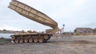 Amazing Tank Launched Bridge  M60 Armoured VehicleLaunched Bridge AVLB in Action [upl. by Garbers39]