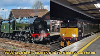 46100 Royal Scot and Class 57311 on The Golden Arrow railtour  300524 [upl. by Eniamat802]