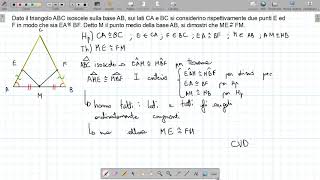 Risoluzione di un problema di geometria con i triangoli isosceli e i criteri di congruenza [upl. by Kacey]