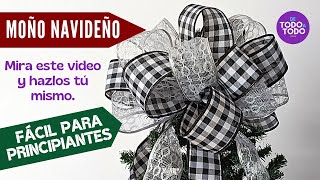 🎄Cómo hacer un MOÑO NAVIDEÑO GRANDE para el ÁRBOL de NAVIDAD lazos lazoparaelarbol [upl. by Etsirk]