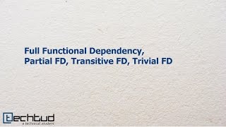 Fully Functional Dependency Partial FD Transitive FD and Trivial FD  Database Management System [upl. by Ainat317]