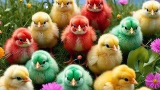 chicken lovely cute sweet colourful chicks world best chicken chicks [upl. by Hammock]