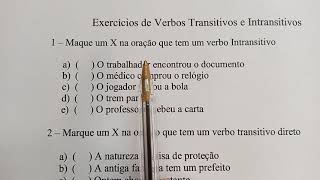 Exercícios de Verbos Transitivos e Intransitivos [upl. by Ronacin134]