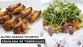 ALITAS asadas picantes  ENSALADA templada de tubérculos  Joseba y Karlos Arguiñano [upl. by Moreville590]