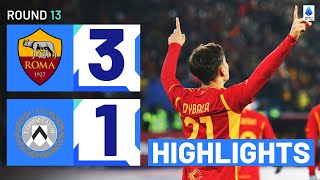 ROMAUDINESE 31  HIGHLIGHTS  Dybala fires Giallorossi to home win  Serie A 202324 [upl. by Narbig]