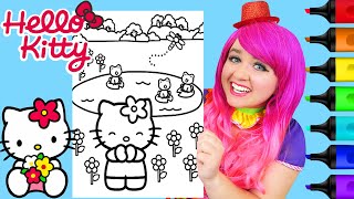 Coloring Hello Kitty amp Frogs Sanrio Coloring Page Prismacolor Markers  KiMMi THE CLOWN [upl. by Eeresed]