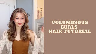 Voluminous curls hair tutorial Farrah Fawcett hair  1970s hair [upl. by Aihsatan554]