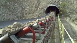 Surge pile conveyor feeding dry plant at Marblehead Quarry [upl. by Annabelle610]