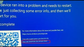 EXCEPTIONONINVALIDSTACK BSOD in Windows  Exception On Invalid Stack Windows 11 [upl. by Aserehc892]