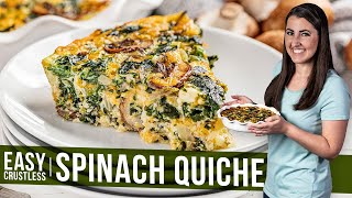 Easy Crustless Spinach Quiche [upl. by Rosita826]