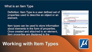 Working with Item Types in MicroStation [upl. by Melvena]