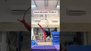 INTERMEDIATE AERIAL HOOP  Twist amp roll back balance to split ✨🤸‍♀️💕 aerialhoop lyra split [upl. by Pall]