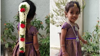 Child makeupJasmine moggina jade South Indian traditional hair style Beauty and wellness GGJC Malur [upl. by Lexis484]