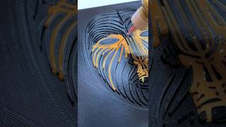 Black Canvas Gold Art Transformation art diy satisfying [upl. by Constantia]