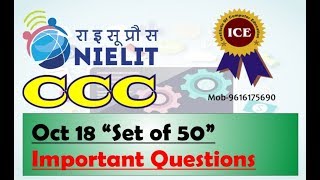 CCC oct18 Set of 50 Important Questions [upl. by Oravla]