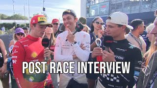 Alex Albon amp Lando Norris amp Charles Leclerc Post Race Interview [upl. by Reyotal]