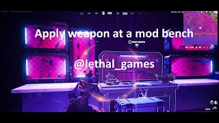 Fortnite chapter 5 apply weapon at a mod bench quest  lethalgames [upl. by Azrim562]